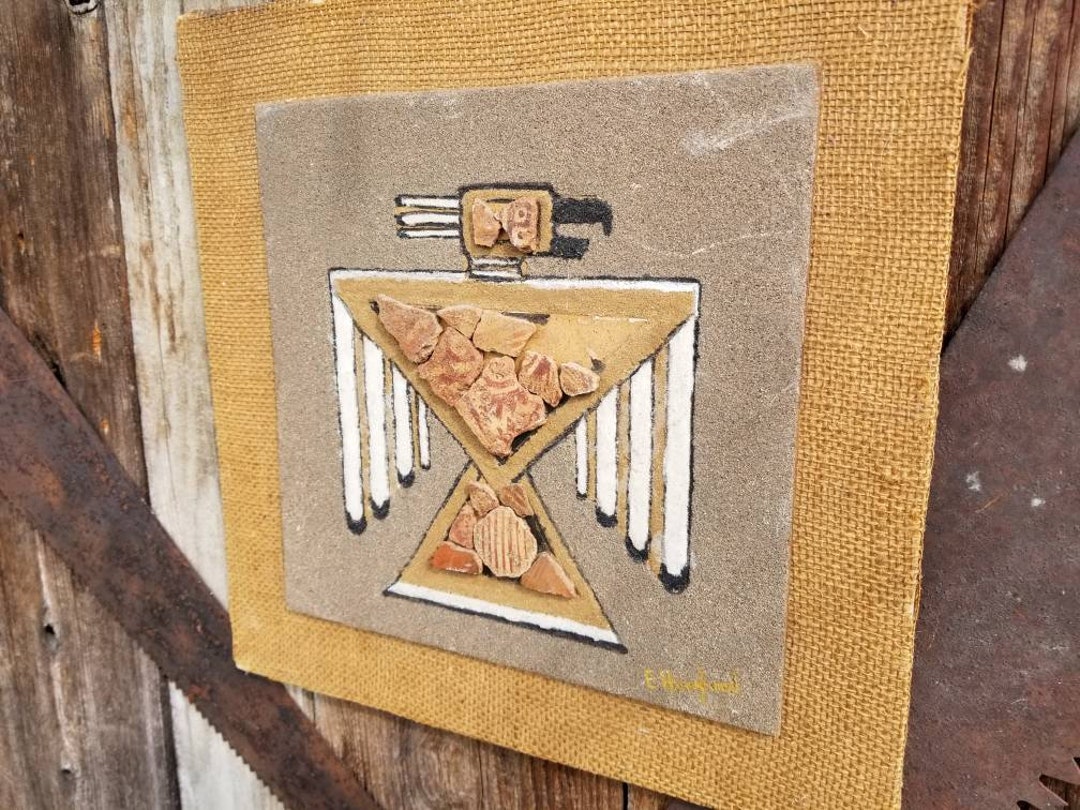Vintage Hohokam Pottery Shard and Sand Painting. This Glorious ...