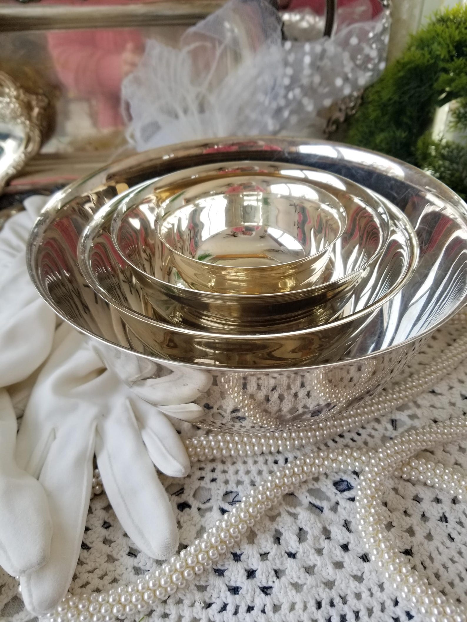Silver Plated Serving Bowls.