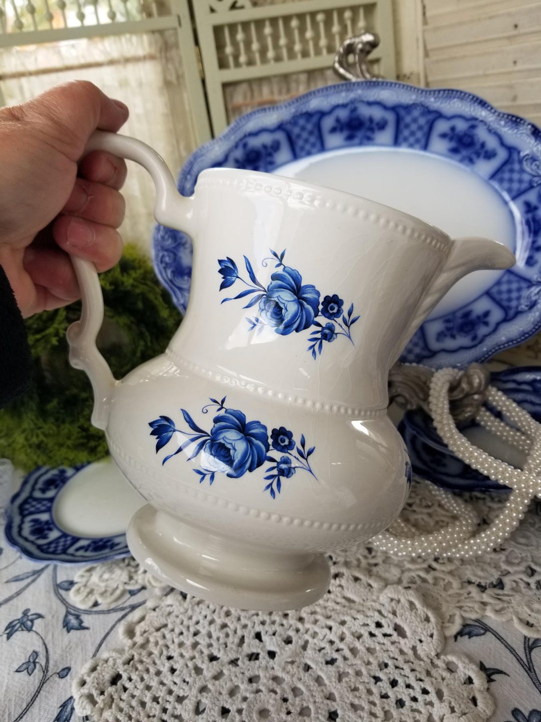 Gorgeous Vintage Lord Nelson Pottery Pitcher From England. Covered