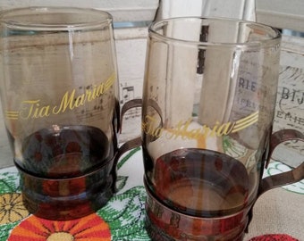 Details about   Vintage TIA MARIA  6 Oz Glass Barista Coffee-Liqueur Cup & Copper Holder 