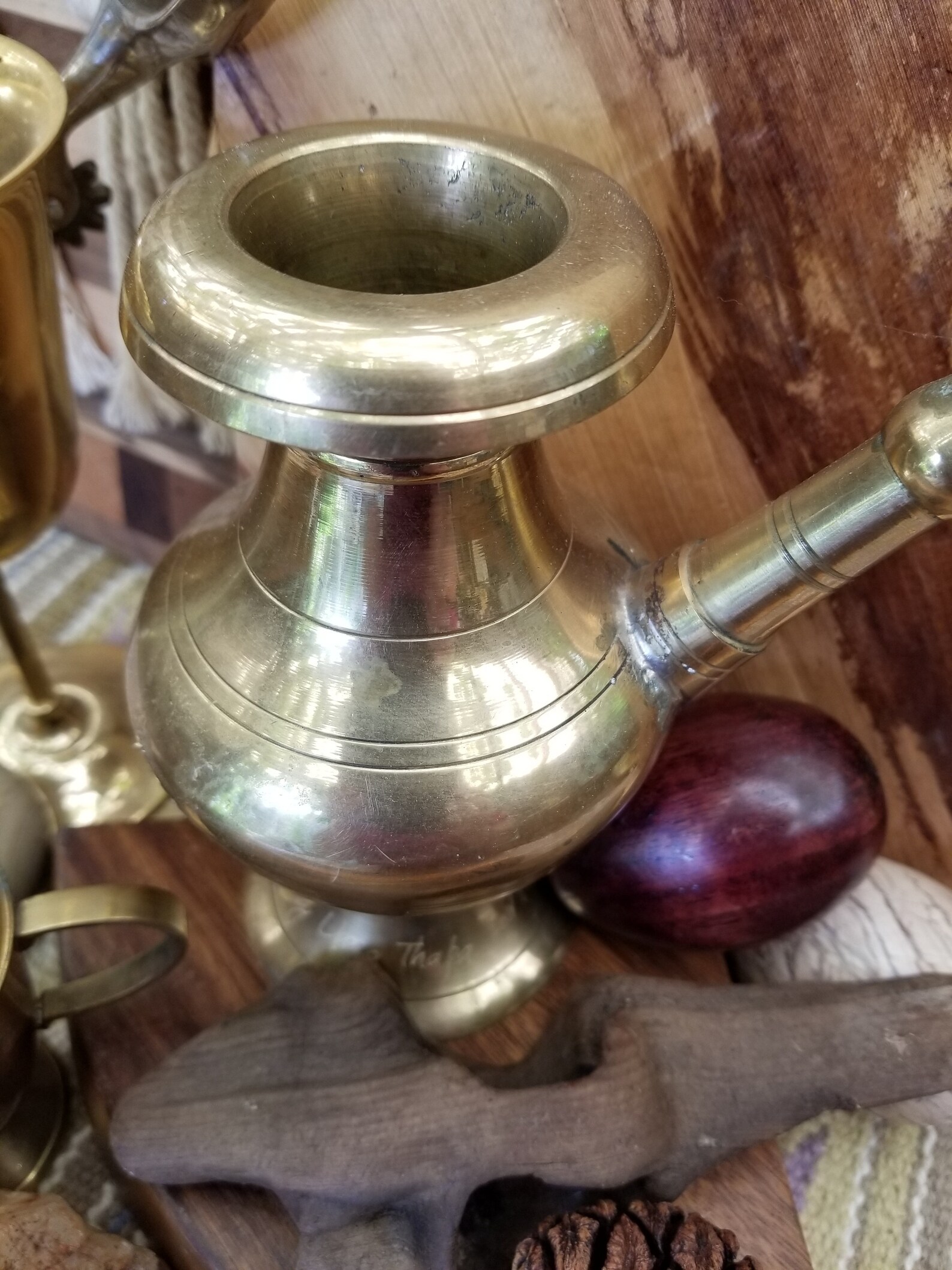 Vintage heavy brass hookah crafted in Nepal. According to Etsy