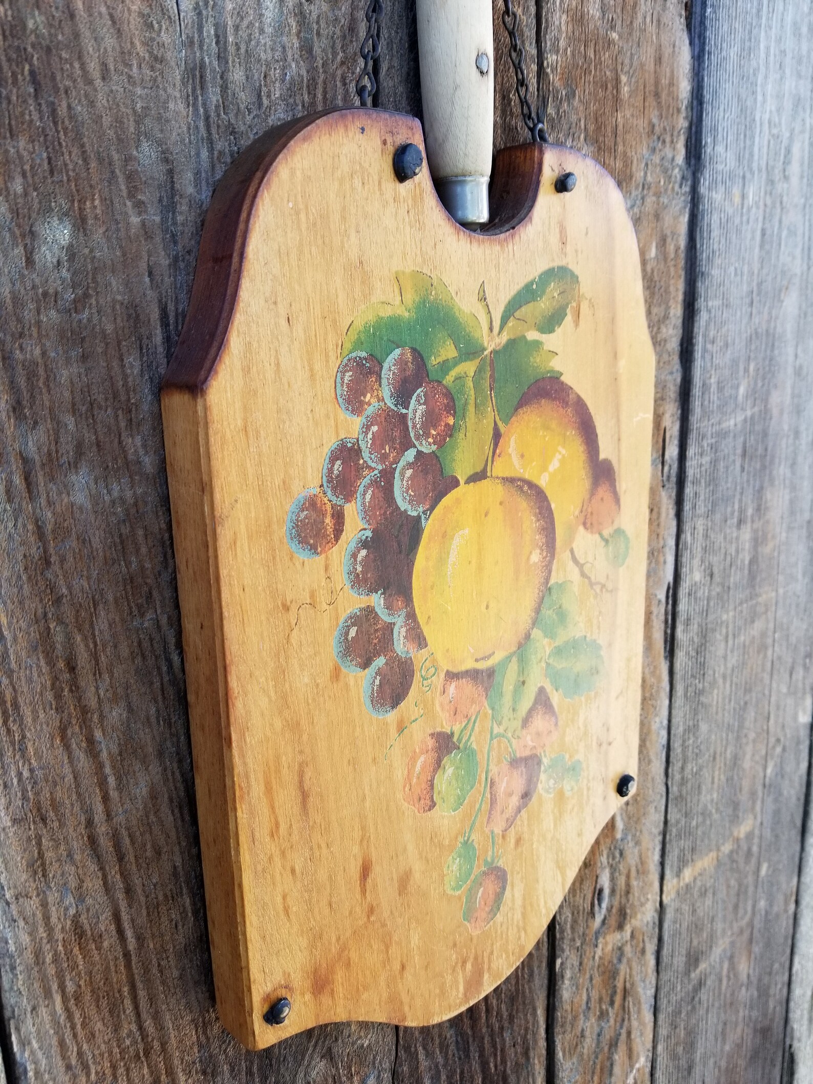 Delicious midcentury decorated hanging cutting board with Etsy