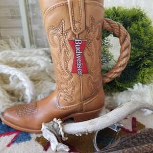 Charming vintage Budweiser cowboy boot Stein. This 1994 ceramic cowboy boot Stein is one for your Saloon collection.
