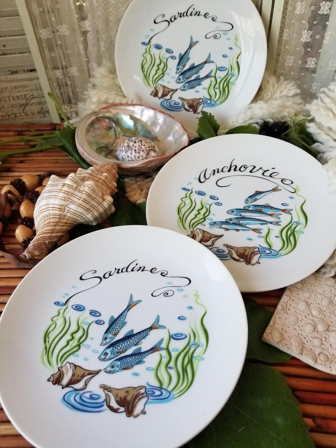 Delightful Vintage Seymour Mann Anchovy and Sardine Plate. These