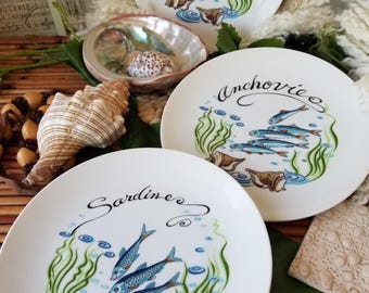 Delightful Vintage Seymour Mann Anchovy and Sardine Plate. These