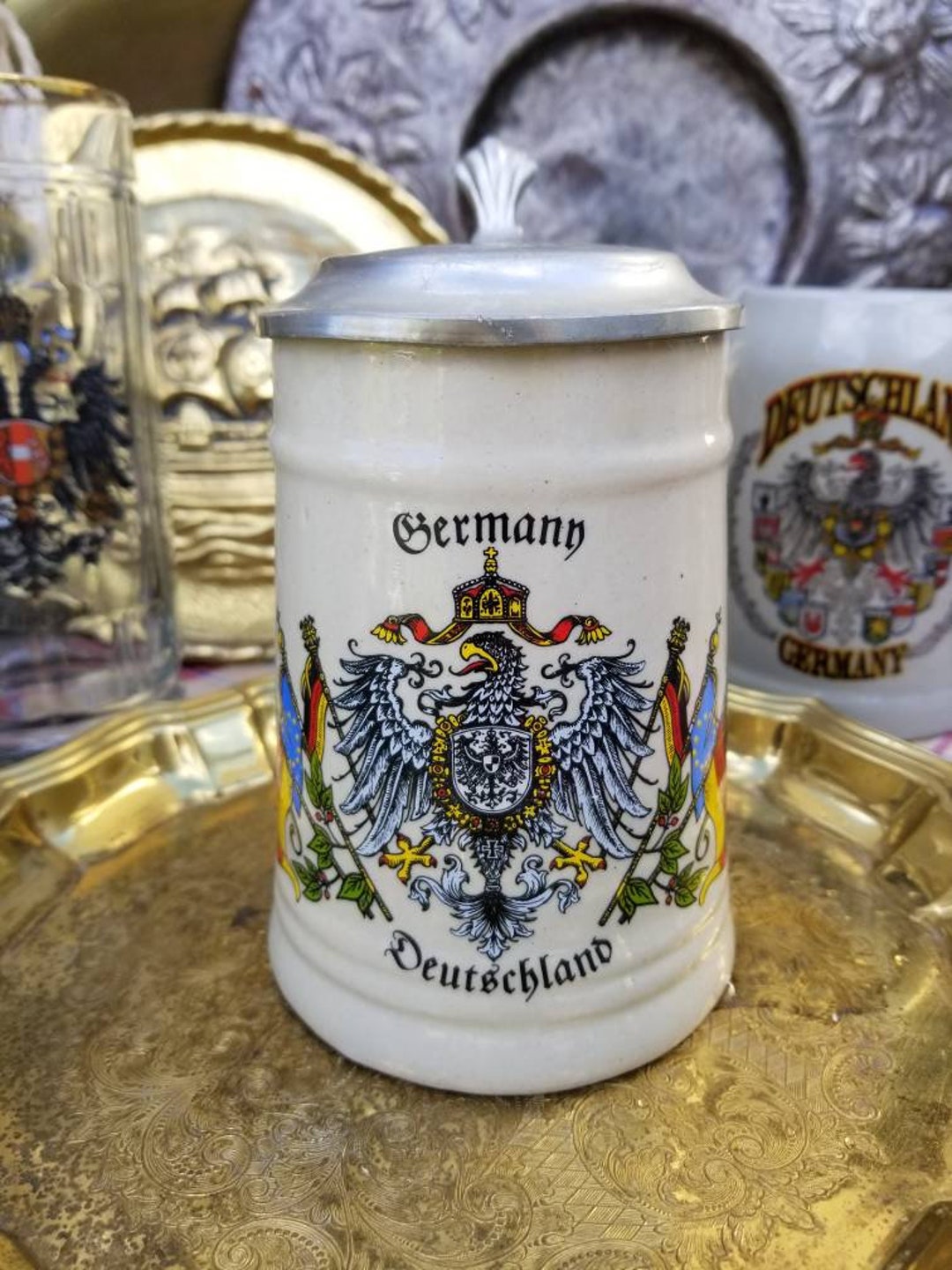 Noteworthy Rugged Vintage German Deutschland Ceramic Stein