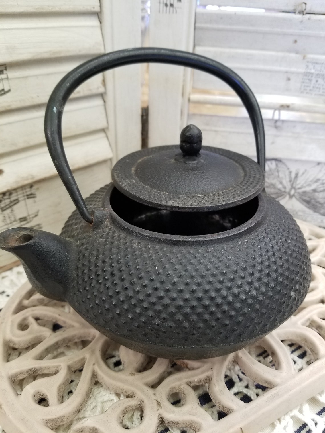 Vintage Cast Iron Asian Kyushu Teapot. This Delightful Hobnail Etsy
