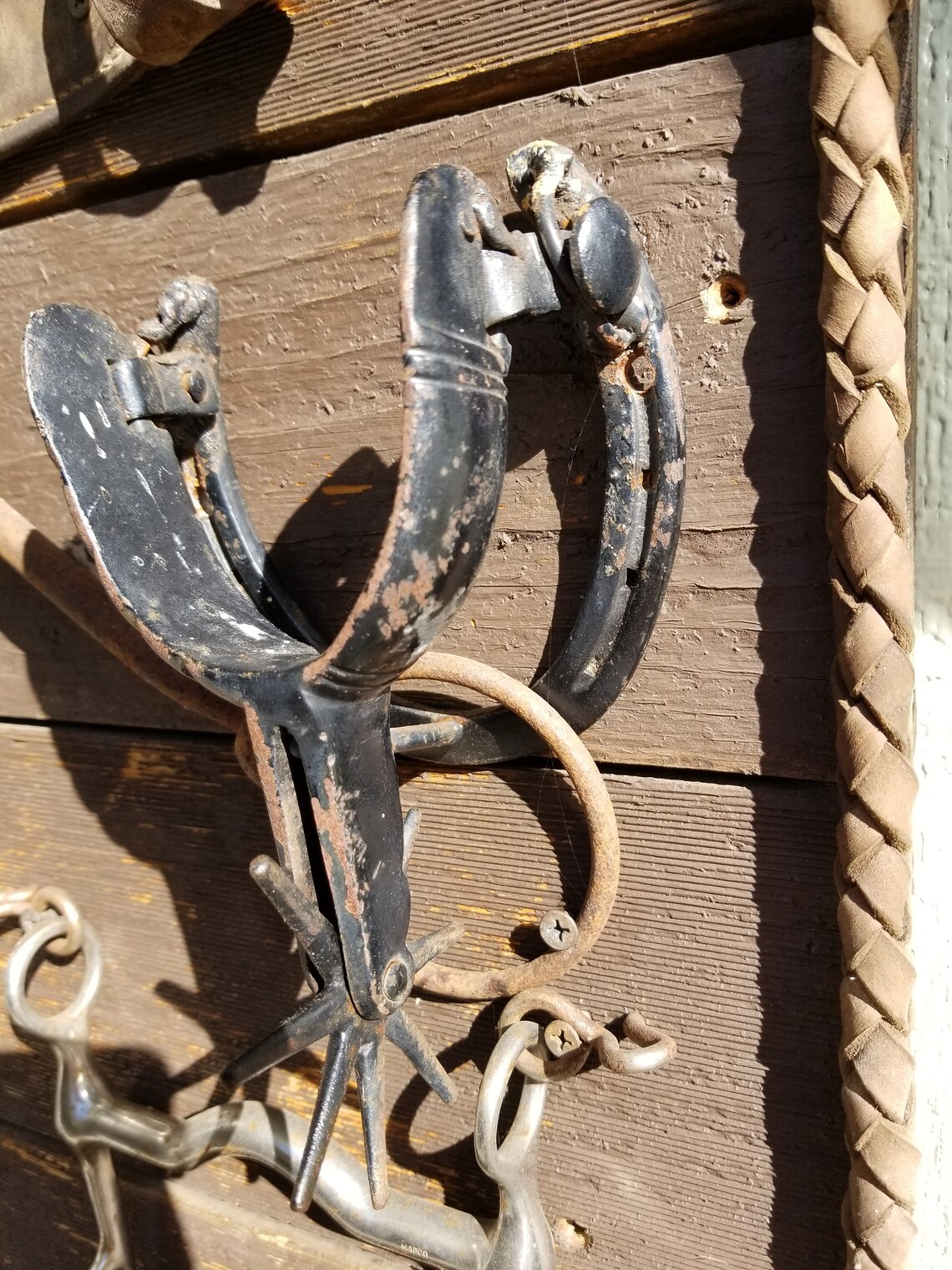 Vintage rustic primitive horseshoe and spur door knocker. Etsy