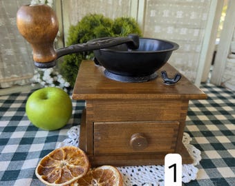 Charming selection of vintage coffee grinders. You choose from these 9 rustic coffee grinders for your farmhouse kitchen your coffee bar.