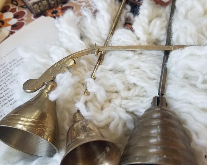 Your choice of six unique vintage candle snuffers. These charming candle snuffers are perfect for your candle light hygge lifestyle.