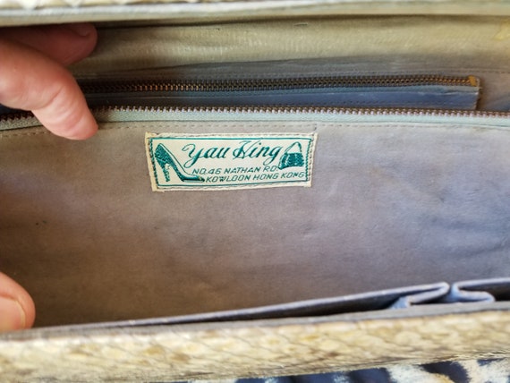 Exotic vintage authentic python skin clutch purse… - image 4