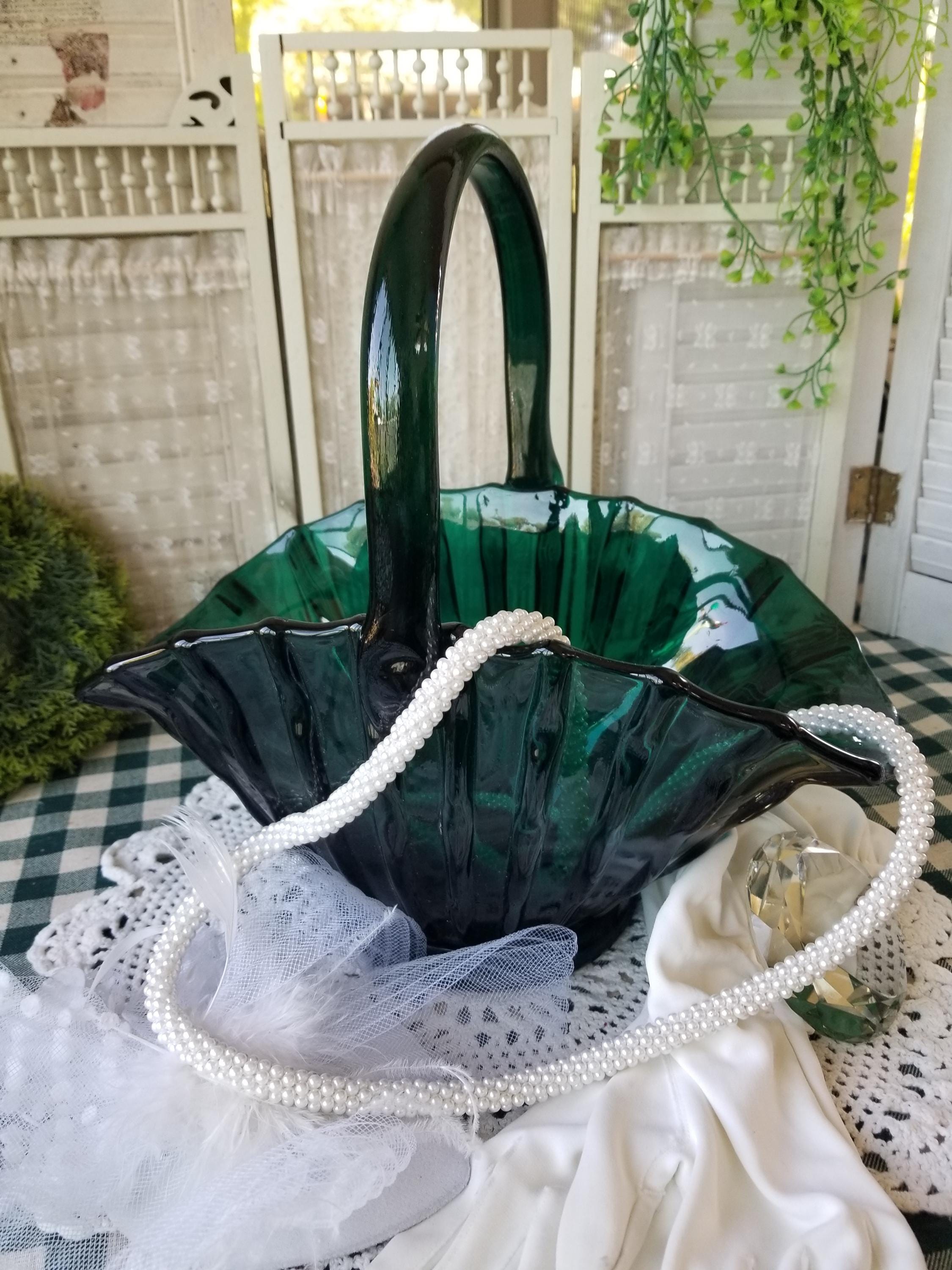 Green Murano Basket - Etsy
