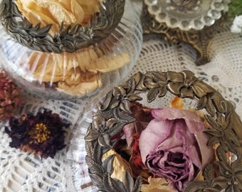 Your choice of two Art Nouveau inspired potpourri vessel. These romantic Rawcliffe pewter potpourri Bowls are adorned with beautiful florals