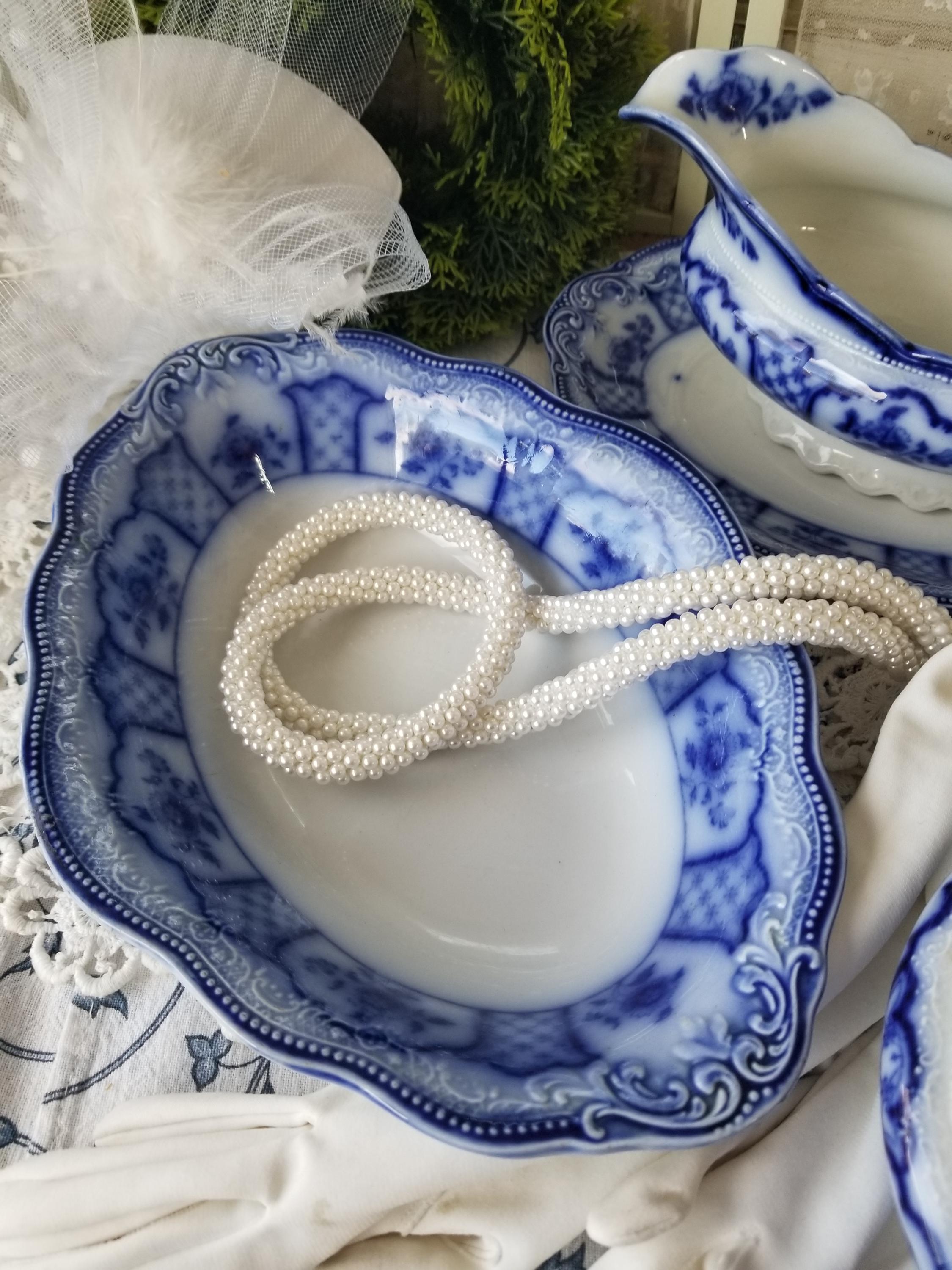 アンティークフロウブルー Grindley Melbourne25センチプレート