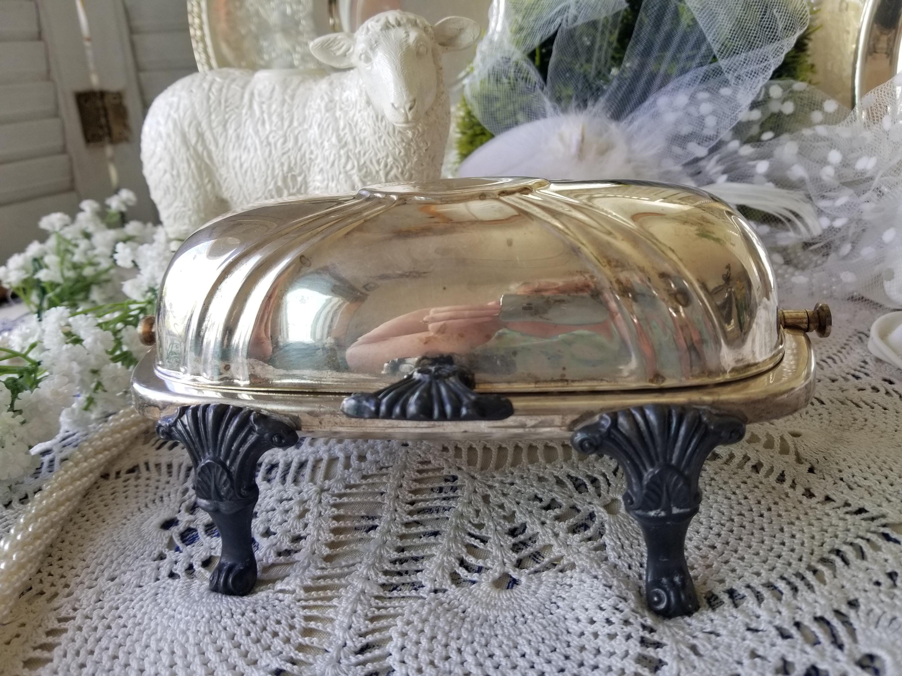 米国老舗 F.B. Rogersのライオン足とライナー付 バターディッシュ Fb Rogers Silver Butter Dish - Etsy