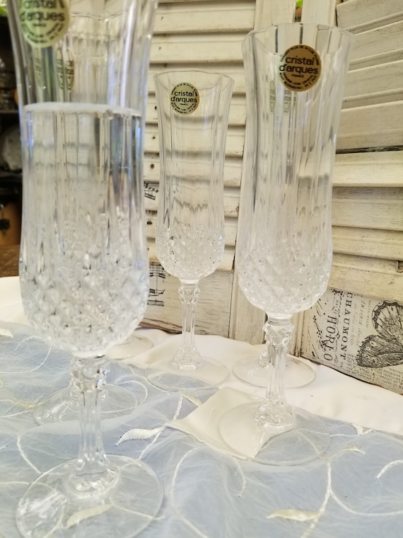 Crystal Champagne Flutes, Set of 12, Crystal Glasses, Fine Dining, Elegant  Tablescape, Entertaining, Bridal Gift, Wedding Gift, Shower Gift 