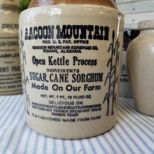 Antique Raccoon Mountain Sugar Cane Syrup Crock. This Charming ...
