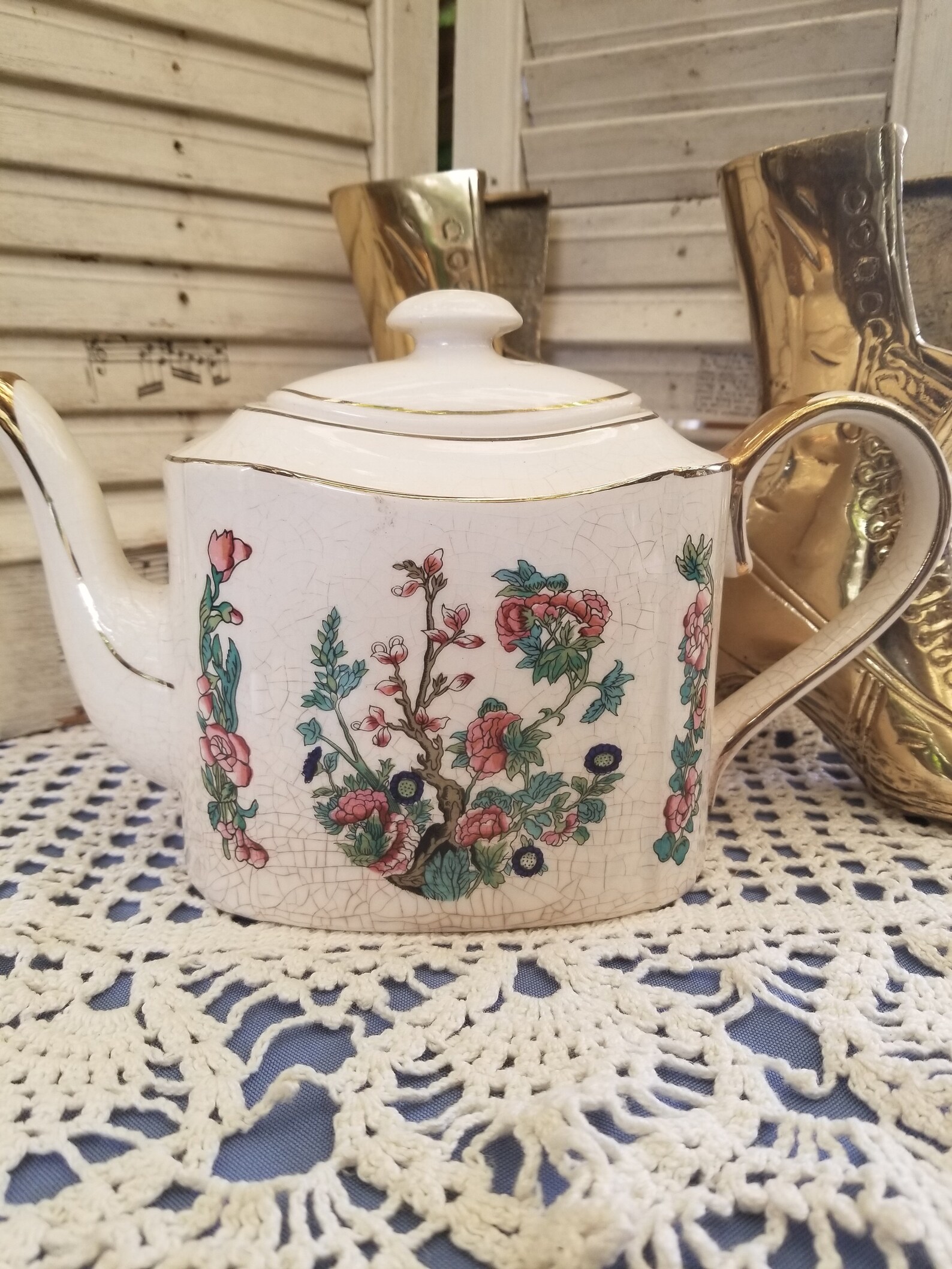 Elegant Antique Gold Embellished Teapot From Donegal. This Etsy