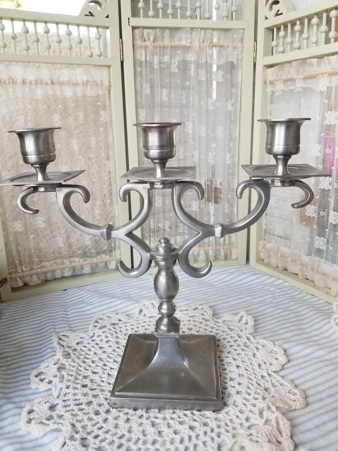 Charming Colonial by Boardman Pewter Candelabra. This Pewter Etsy