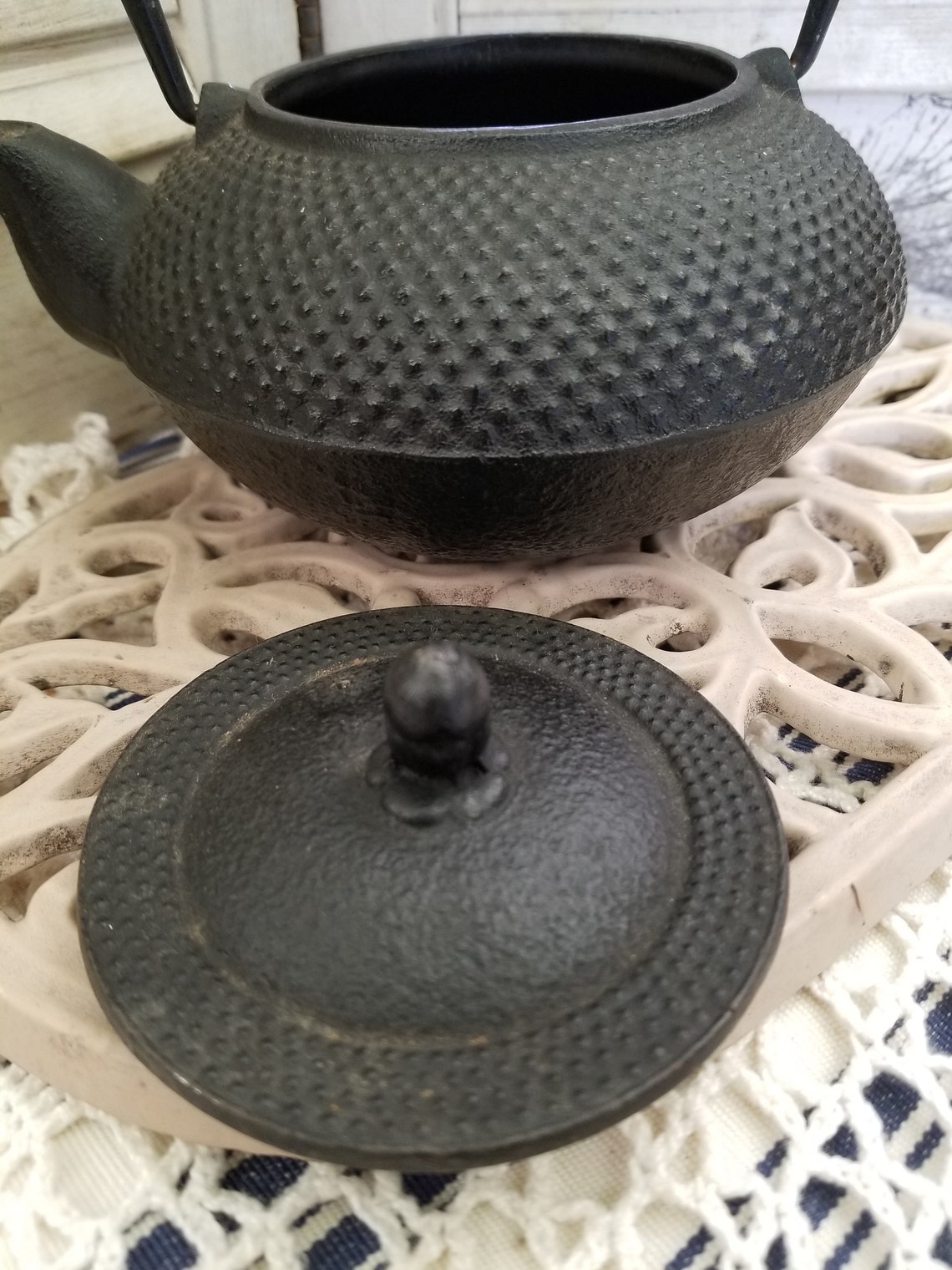 Vintage Cast Iron Asian Kyushu Teapot. This Delightful Hobnail Etsy