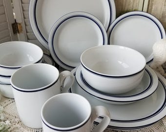 Ever popular Danske Bistro Christianshavn blue and white dinnerware. You choose which of these fine Danske pieces will Grace your table.