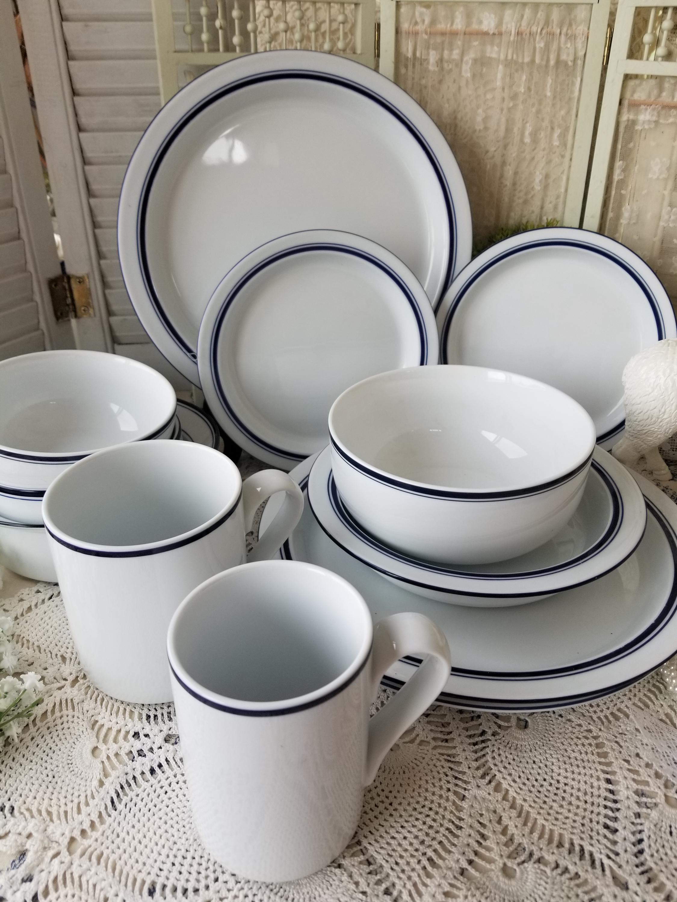 Vintage Blue and White Dinnerware - Etsy