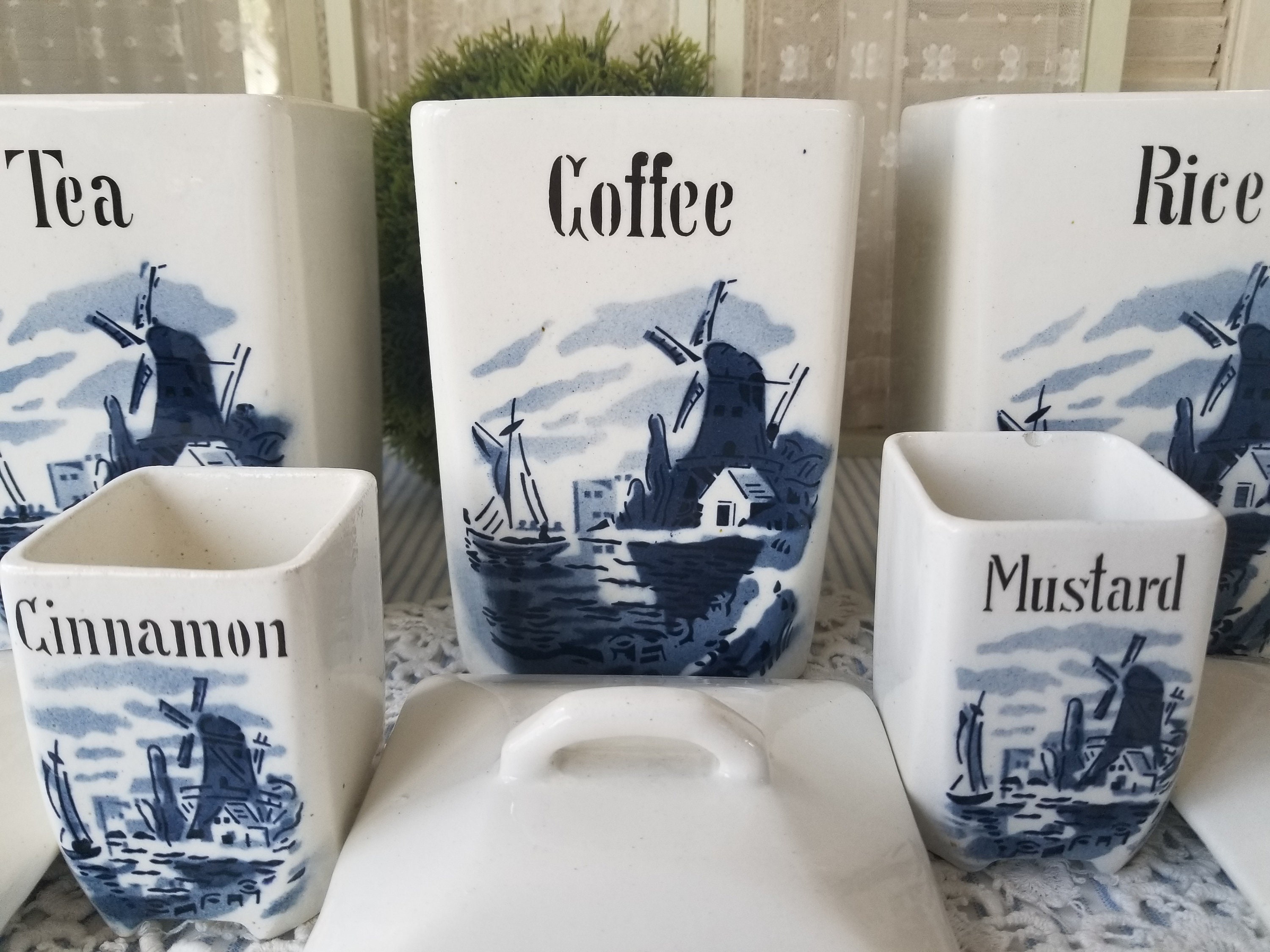 Glorious Antique Mepoco Ware Germany Canister Set. Featuring