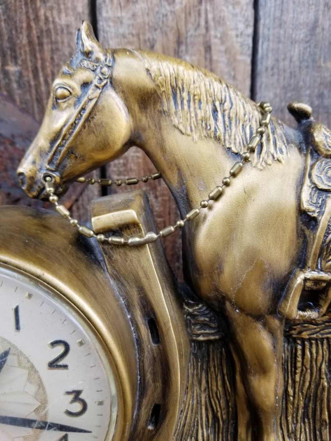 Vintage midcentury western horse clock. So much to love in Etsy