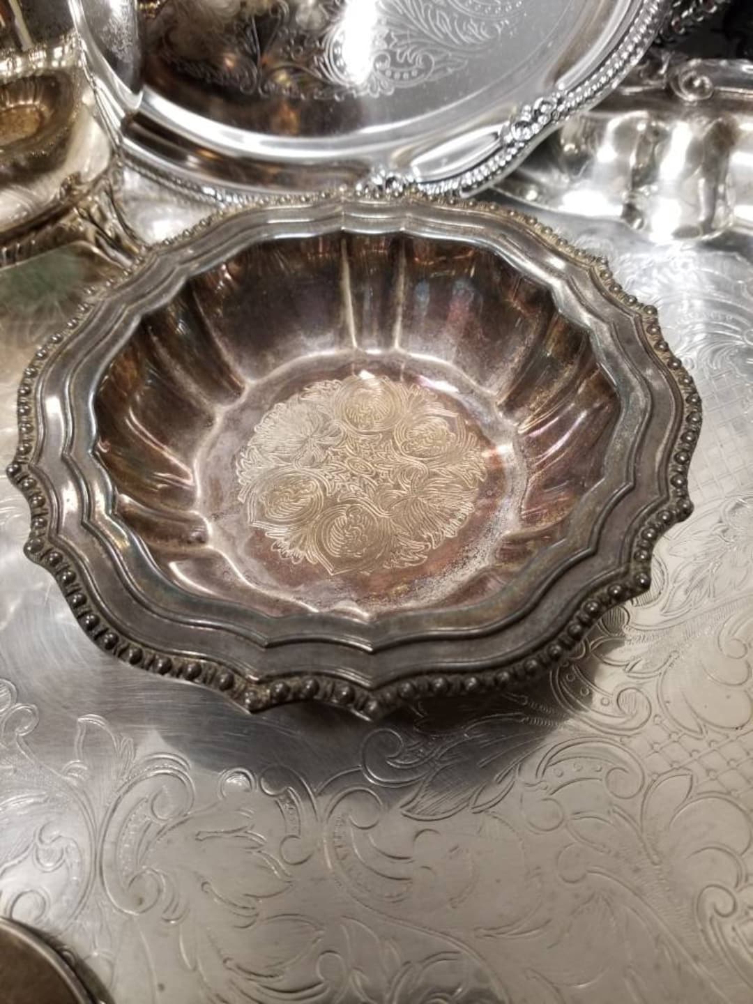米国 ヴィンテージ Sheffield silver plate 活かす シルバー