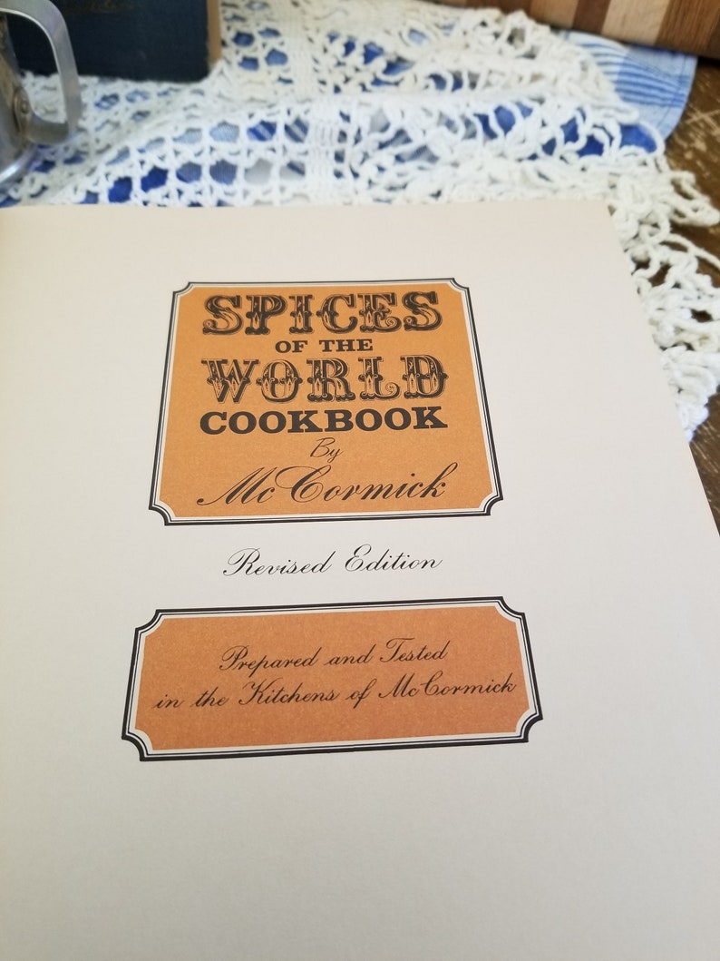 Spices of the world Cookbook by McCormick 1979 version. Etsy
