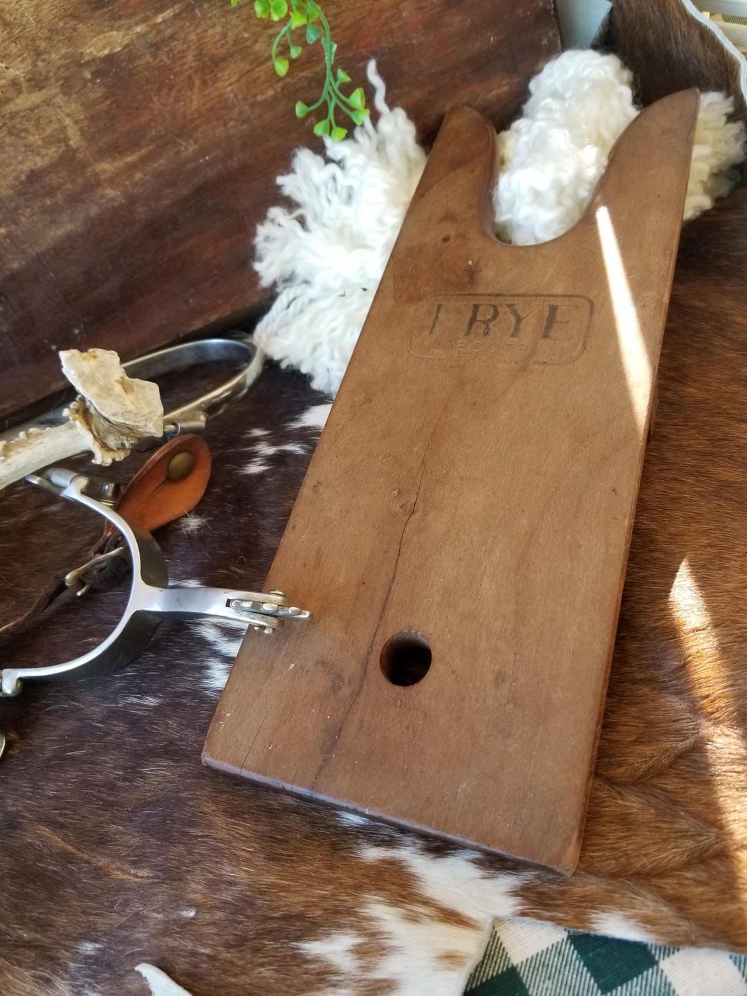 Large Cowboy Western Style Boot Pull. This Charming Frye Boots Wooden ...