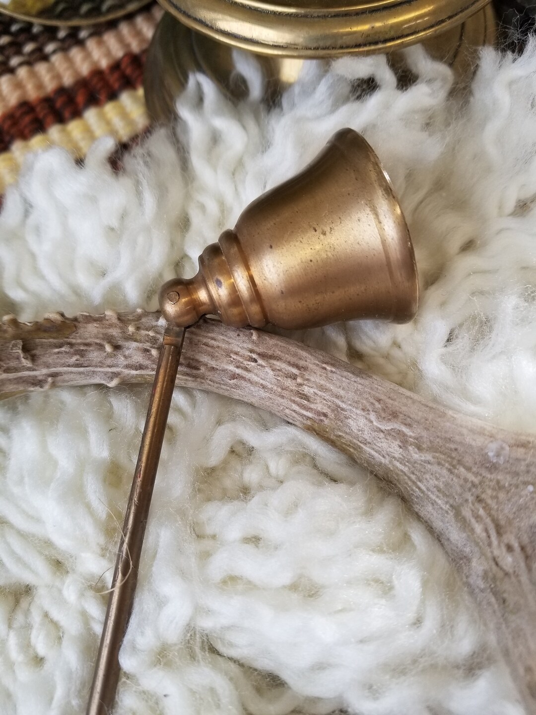 Vintage Solid Brass Candle and Lighter Snuffer. This Heavy Etsy