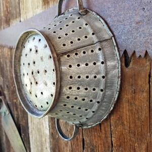 Rusty Colander Fabulous Selection of 9 Antique and Vintage Enamelware Strainers. Each ...