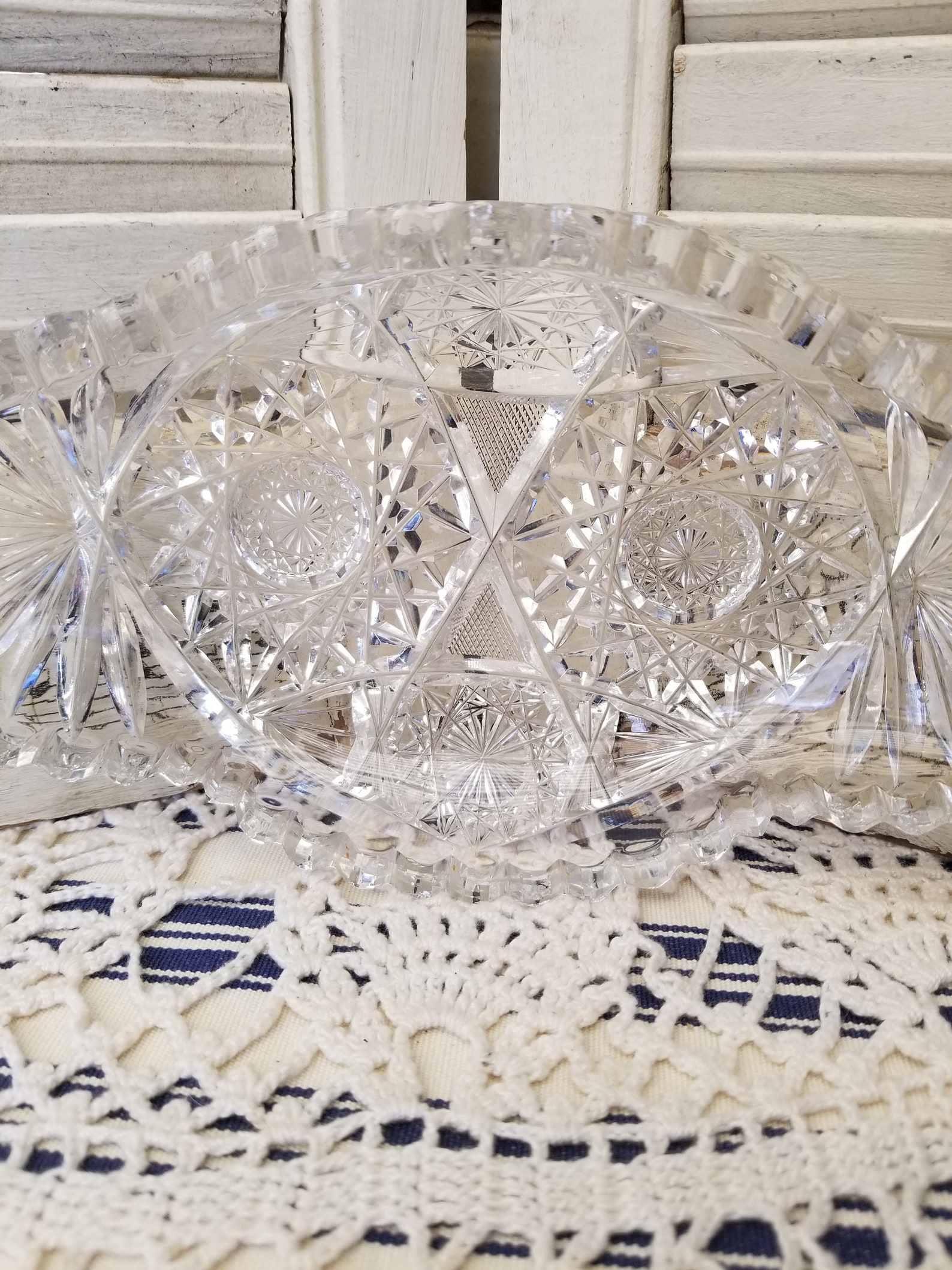 Sparkling 24 Leaded Cut Crystal Oval Candy Dish. This Heavy Etsy