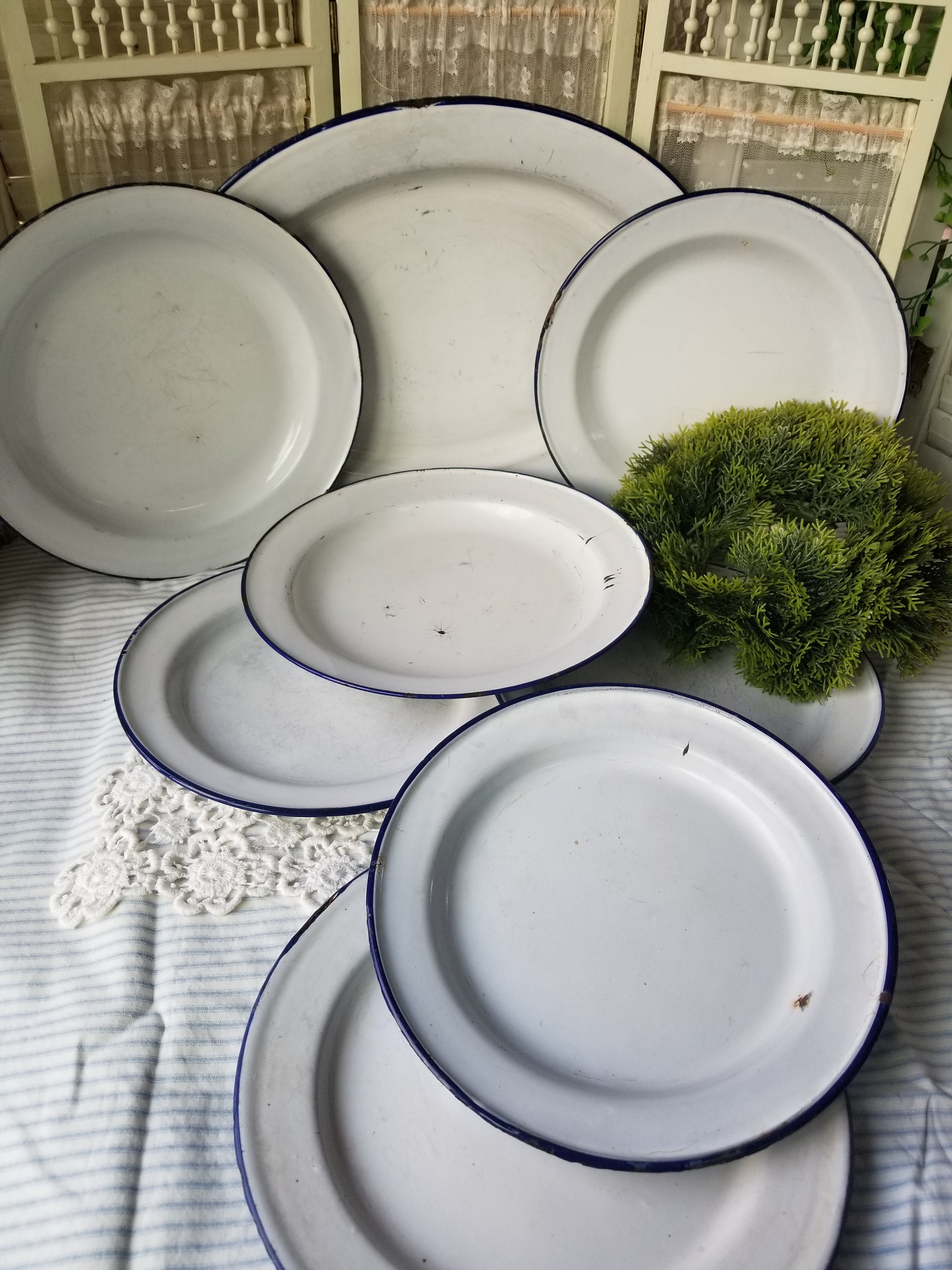Primitive Dinner Plates Etsy