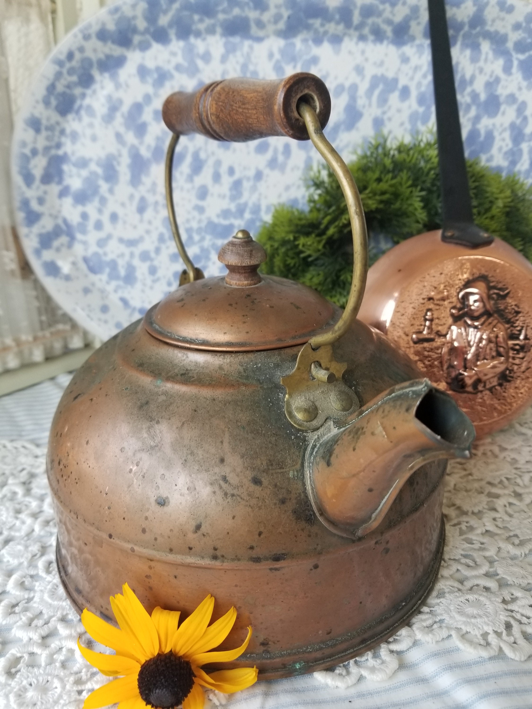Copper Bottom Revere Ware 1801 Tea Kettle Vtg 1801 Paul Revere