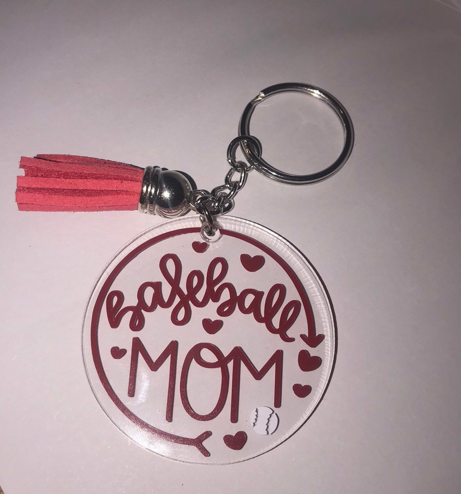 Baseball Mom Vinyl Keychain 2 Acrylic Circle Keychain With Etsy