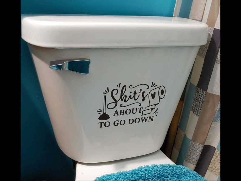 Vinyl Bathroom Decal Toilet Tank Decor Toilet Sign Funny Etsy