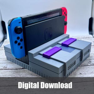 Support de station d&#39;accueil pour commutateur SNES | Impression 3D | Fichier numérique | Jeux vidéo