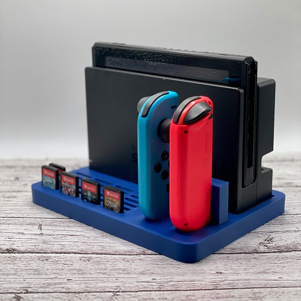 Simple Nintendo Switch Dock with Joy-Con Holder, Video Games, 3d Printed, Desk Organizer