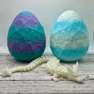 Articulated Crystal Dragon with Dragon Egg, Stress Relief, Fidget Dragon, 3D Printed