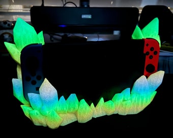 Multicolor Glow in the Dark Crystal Switch Dock | Gaming | Stand | 3d Printed