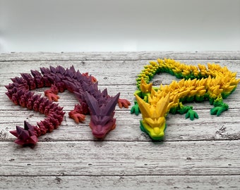 Crystal Dragon 3D Printed Fidget Toy  | Stress Relief | Fidget Dragon | Design by Cinderwing3D