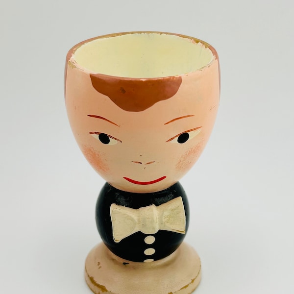 Vintage Wooden Painted Egg Cup