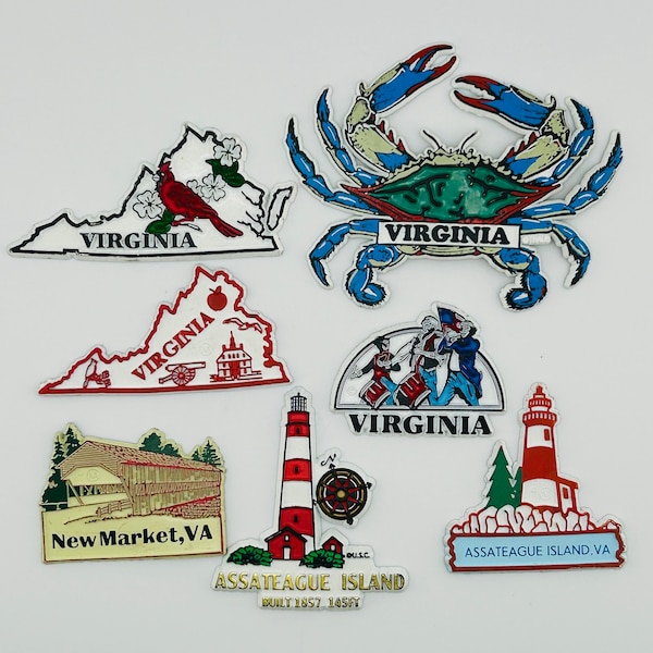 Virginia Travel Magnets, Souvenir Magnets from Virginia, Virginia State Souvenirs