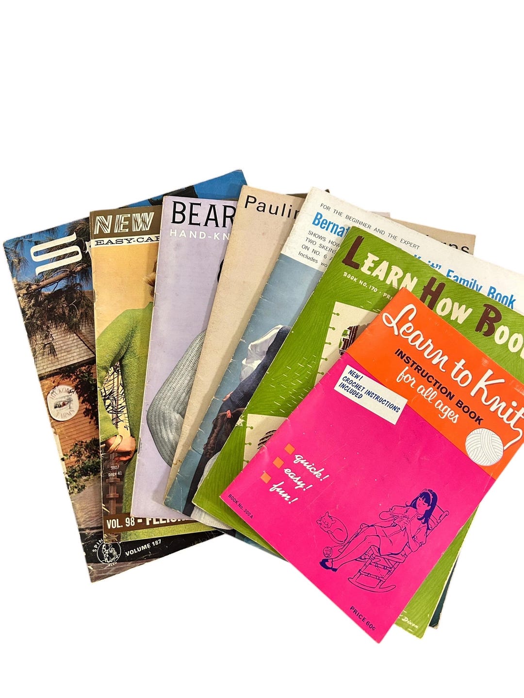 Vintage Knitting Pattern Books Lot of 7 - Etsy