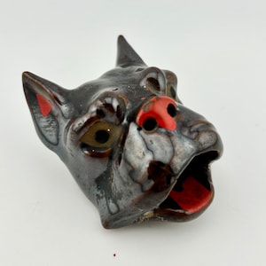 Ceramic Boxer Ashtray, Dog Head Ashtray image 1