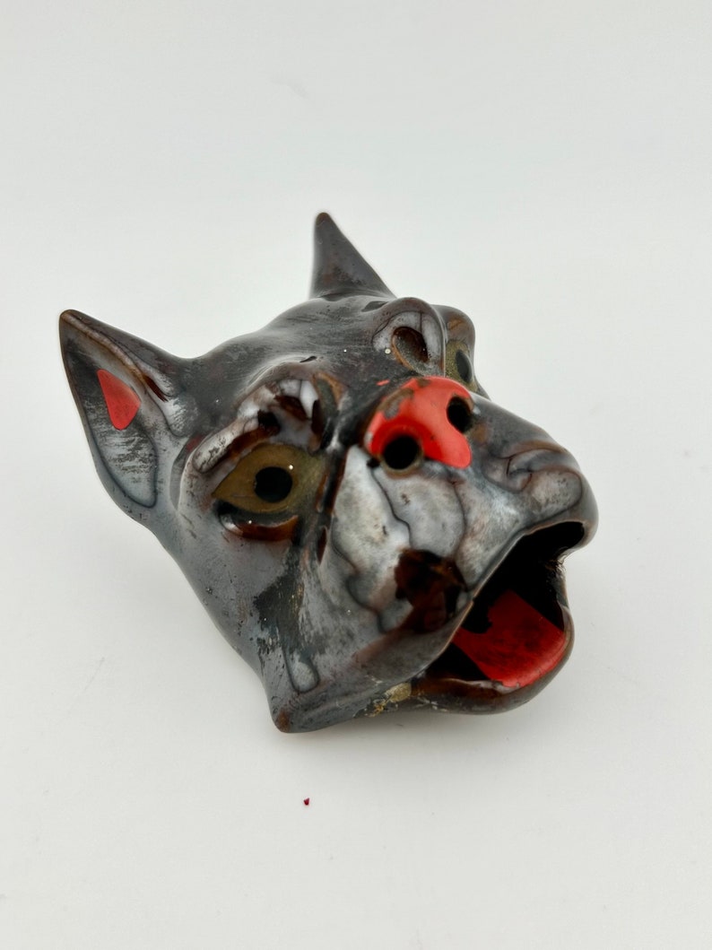 Ceramic Boxer Ashtray, Dog Head Ashtray image 1