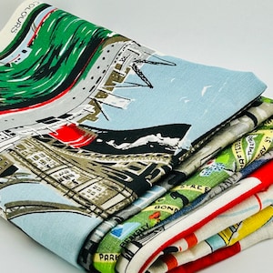 Vintage Tea Towels, Irish Linen Souvenir Tea Towels, London. Great Britain and Berlin, Germany