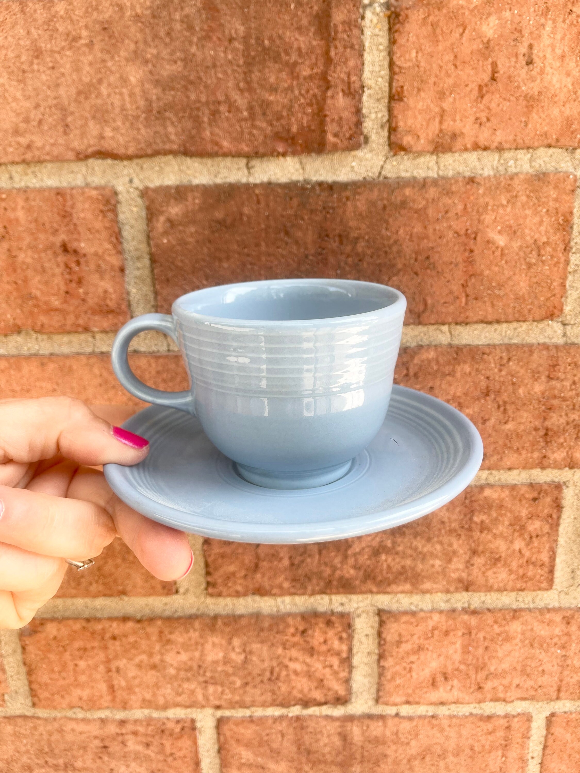 Vintage Periwinkle Blue Milk Glass Cups Set of Five Retro Pastel Colors  Custard Sherbet Little Dessert Egg Dishes Cottage Kitchen 